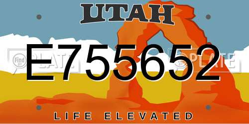 E755652 Utah License Plate