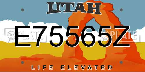 E75565Z Utah License Plate
