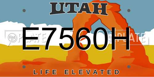 E7560H Utah License Plate