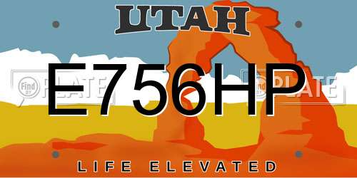 E756HP Utah License Plate