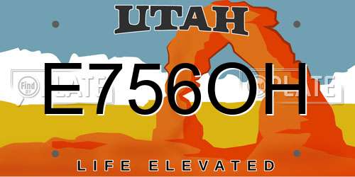 E756OH Utah License Plate
