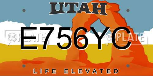 E756YC Utah License Plate