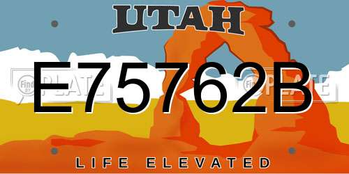 E75762B Utah License Plate