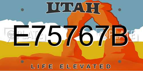 E75767B Utah License Plate