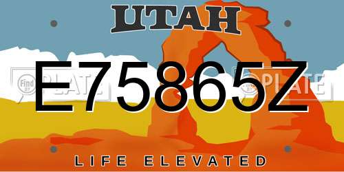 E75865Z Utah License Plate