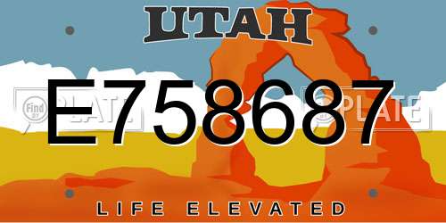 E758687 Utah License Plate