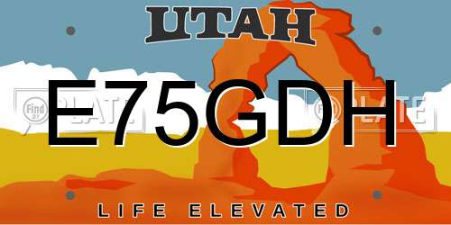 E75GDH Utah License Plate