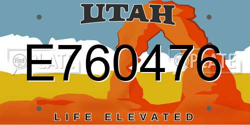 E760476 Utah License Plate
