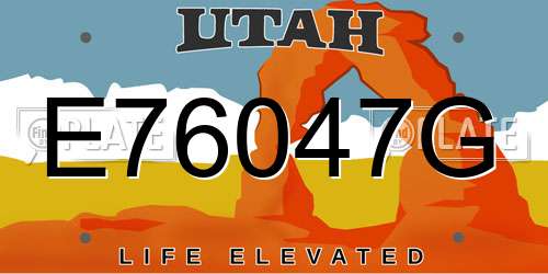 E76047G Utah License Plate