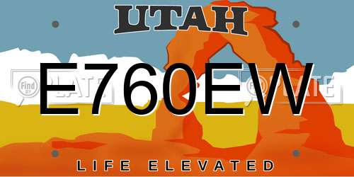 E760EW Utah License Plate