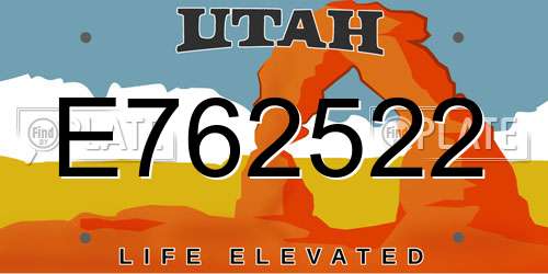 E762522 Utah License Plate