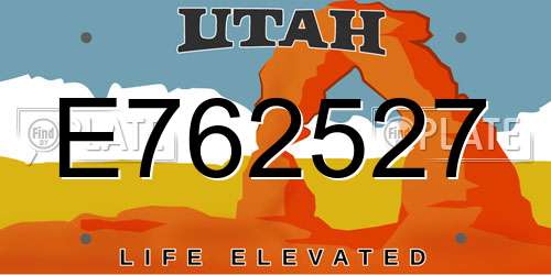 E762527 Utah License Plate