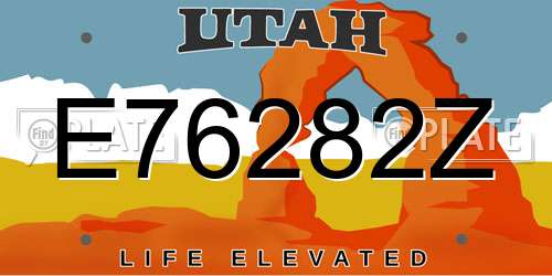 E76282Z Utah License Plate