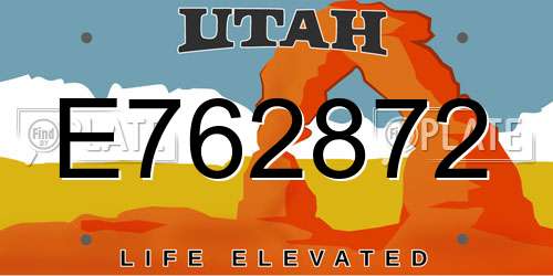 E762872 Utah License Plate