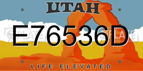 E76536D Utah License Plate
