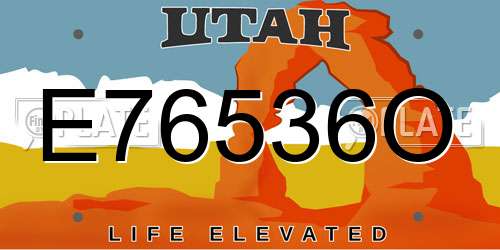 E76536O Utah License Plate