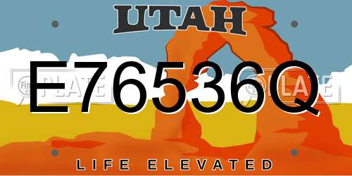 E76536Q Utah License Plate