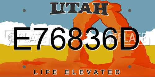E76836D Utah License Plate