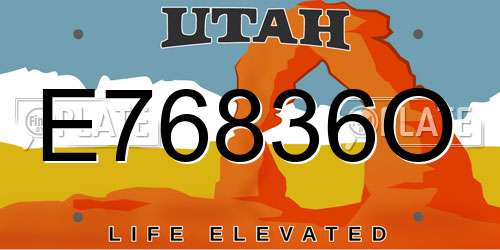 E76836O Utah License Plate
