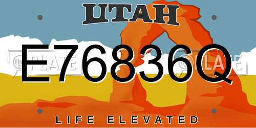 E76836Q Utah License Plate