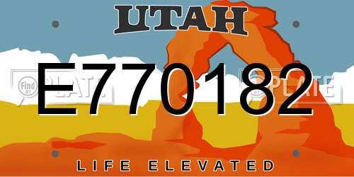 E770182 Utah License Plate