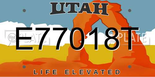 E77018T Utah License Plate