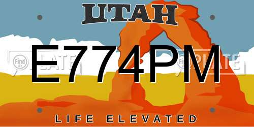 E774PM Utah License Plate