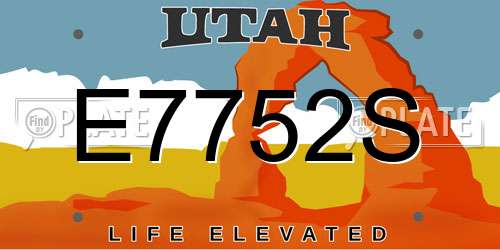 E7752S Utah License Plate