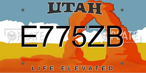 E775ZB Utah License Plate