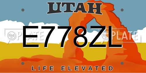 E778ZL Utah License Plate