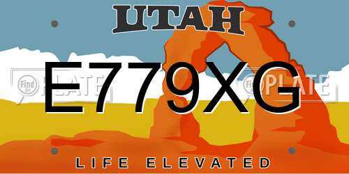 E779XG Utah License Plate