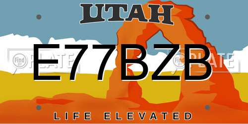 E77BZB Utah License Plate