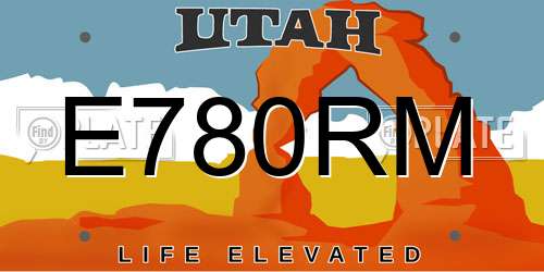 E780RM Utah License Plate