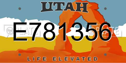 E781356 Utah License Plate
