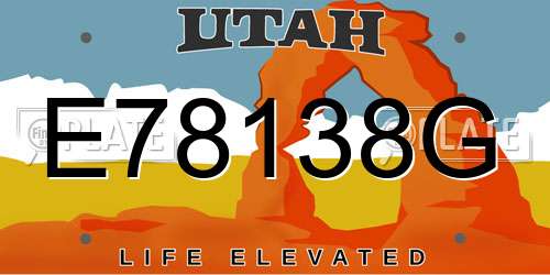 E78138G Utah License Plate