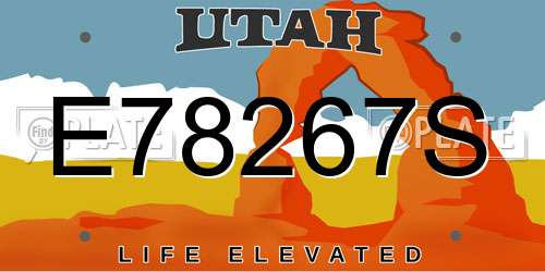 E78267S Utah License Plate