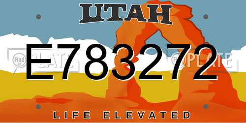E783272 Utah License Plate