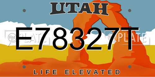 E78327T Utah License Plate