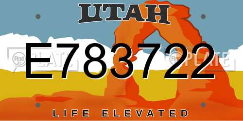 E783722 Utah License Plate