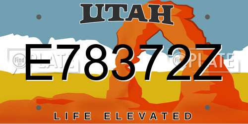 E78372Z Utah License Plate