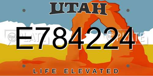 E784224 Utah License Plate
