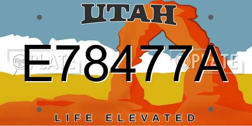 E78477A Utah License Plate