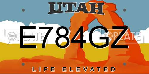 E784GZ Utah License Plate