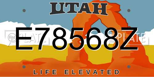 E78568Z Utah License Plate