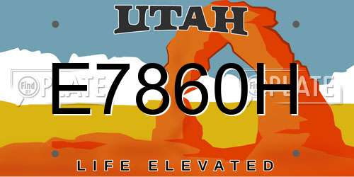 E7860H Utah License Plate