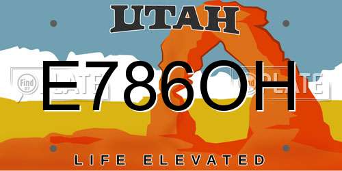 E786OH Utah License Plate
