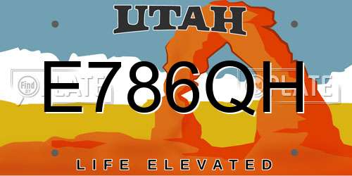 E786QH Utah License Plate