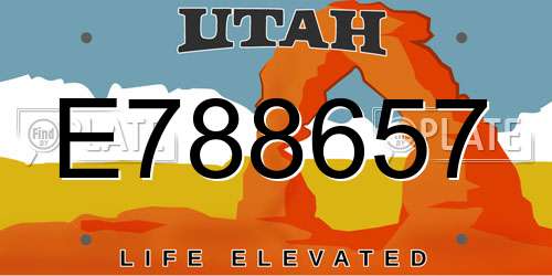 E788657 Utah License Plate