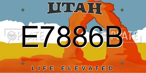 E7886B Utah License Plate