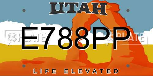 E788PP Utah License Plate